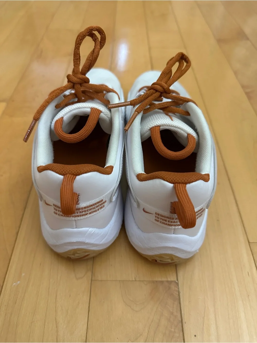 Nike White & Burnt Orange Men's Athletic Shoes